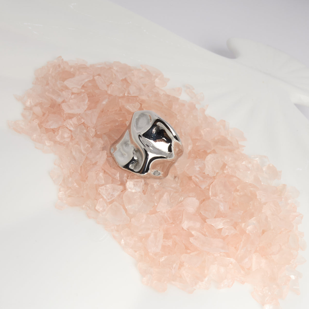Chunky Hammered Stainless Steel Ring | Hypoallergenic Statement Jewellery