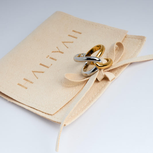 18K Gold Plated Double Layer Ring | Waterproof Stainless Steel
