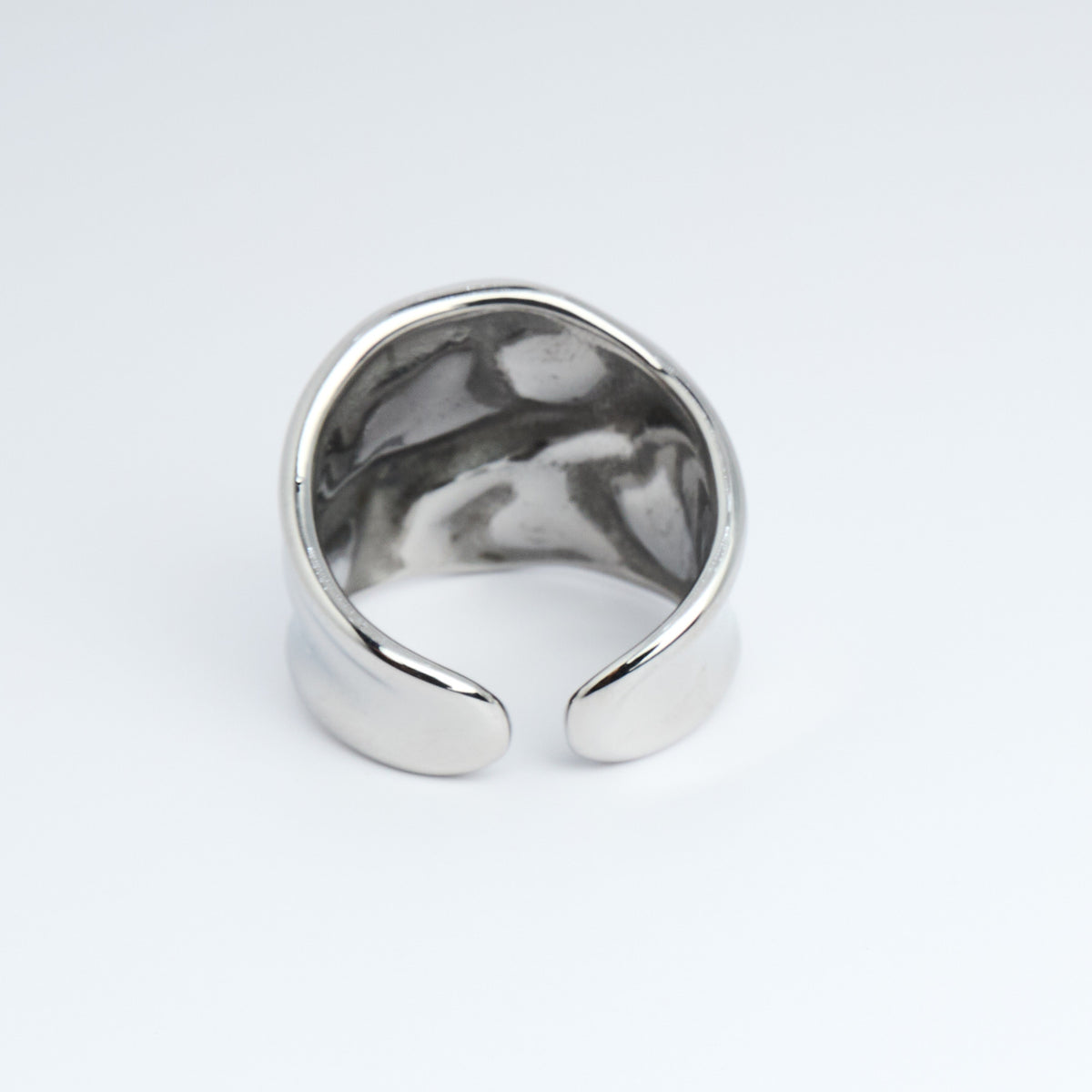 Chunky Hammered Stainless Steel Ring | Hypoallergenic Statement Jewellery