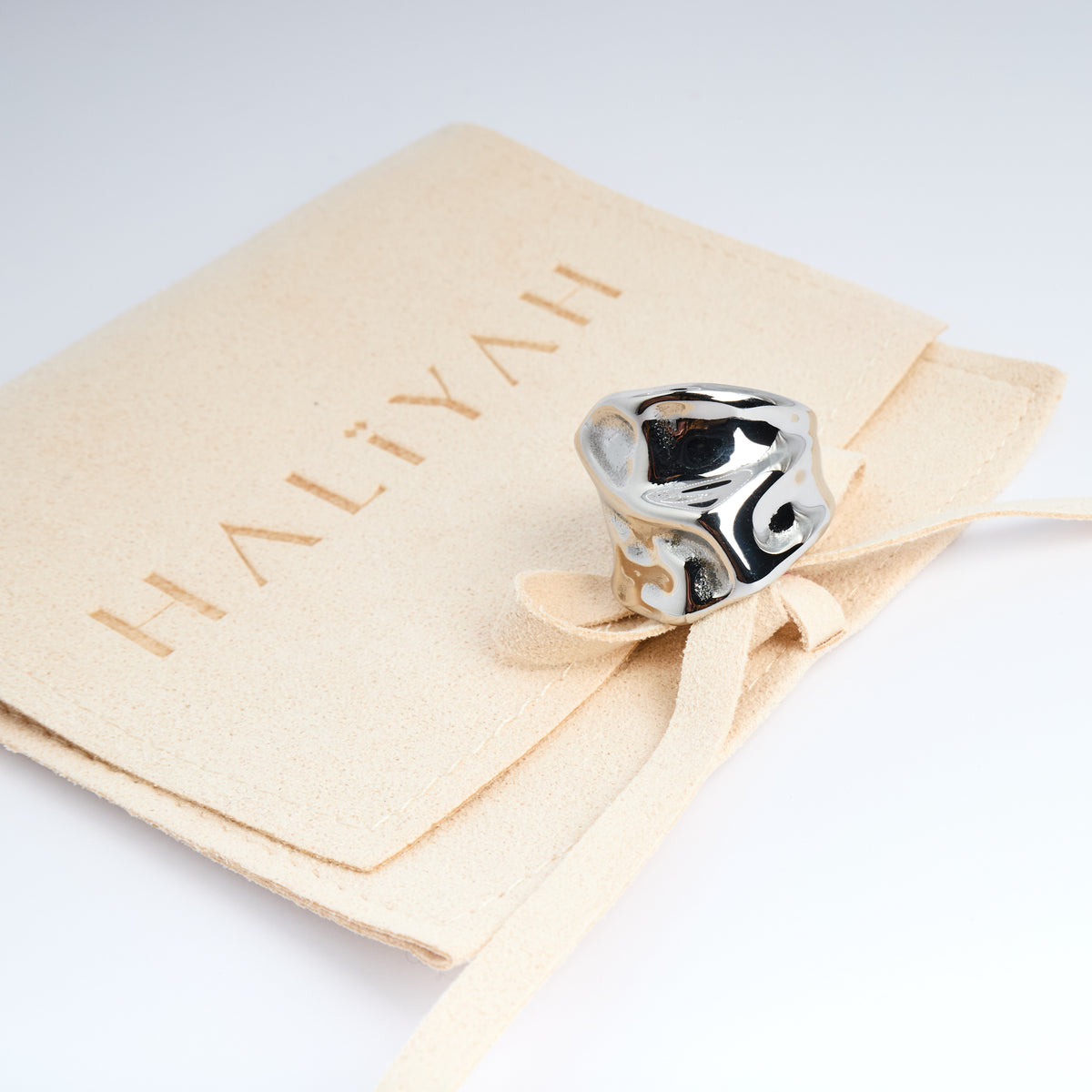 Chunky Hammered Stainless Steel Ring | Hypoallergenic Statement Jewellery