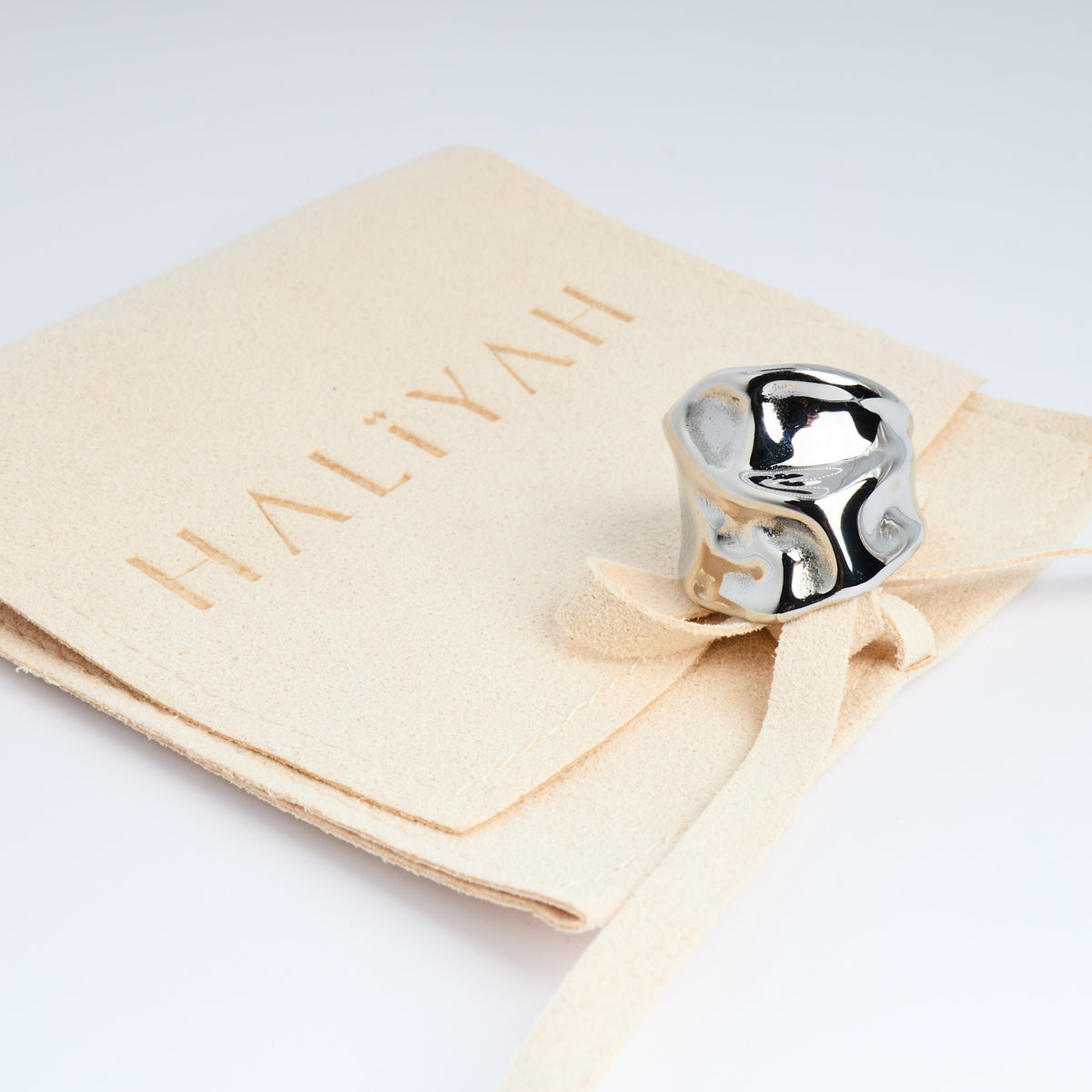 Chunky Hammered Stainless Steel Ring | Hypoallergenic Statement Jewellery