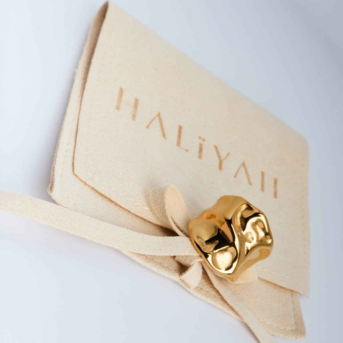 Chunky 18K PVD Gold Plated Hammered Ring | Hypoallergenic
