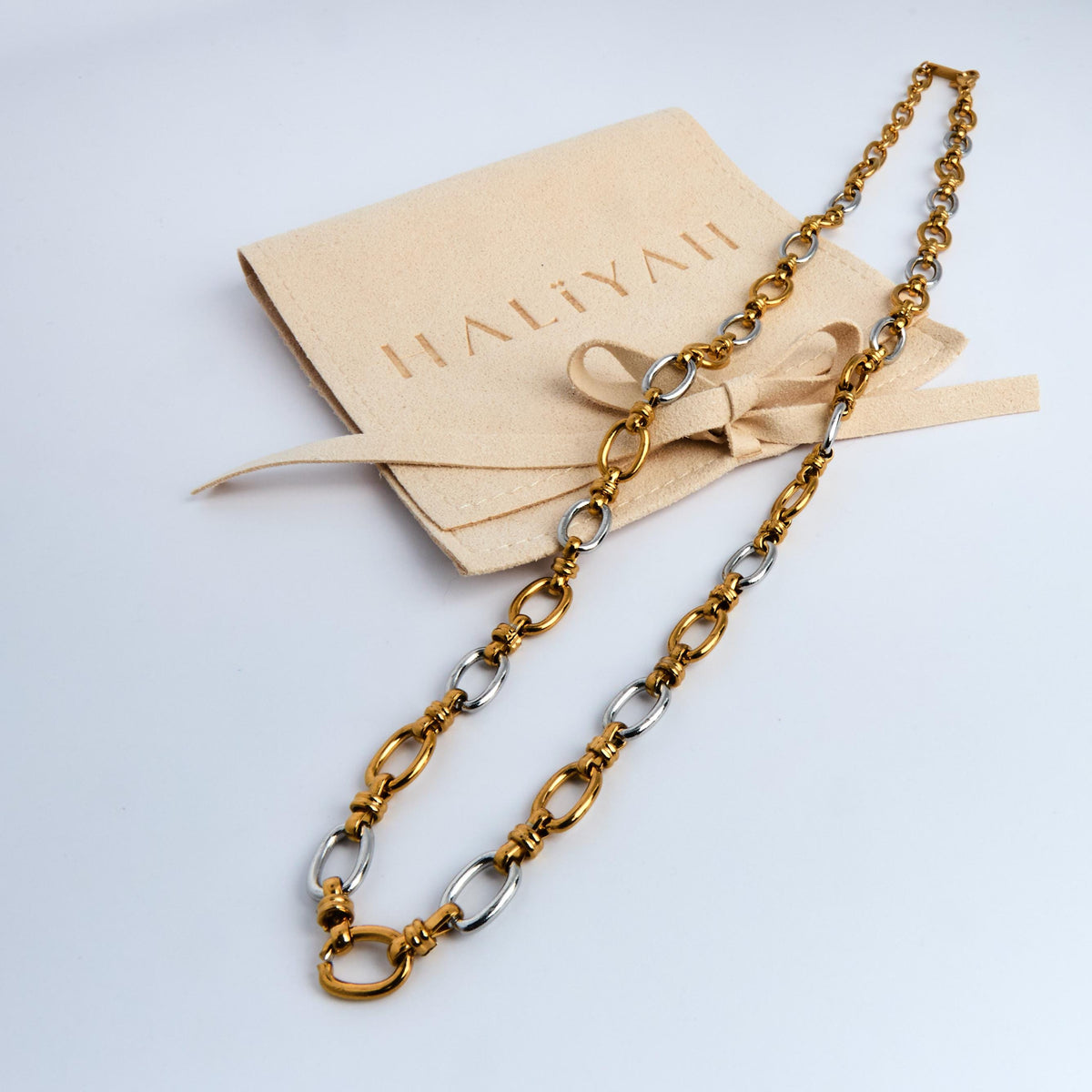 18K Gold Plated Irregular Link Chain Necklace | Waterproof Stainless Steel