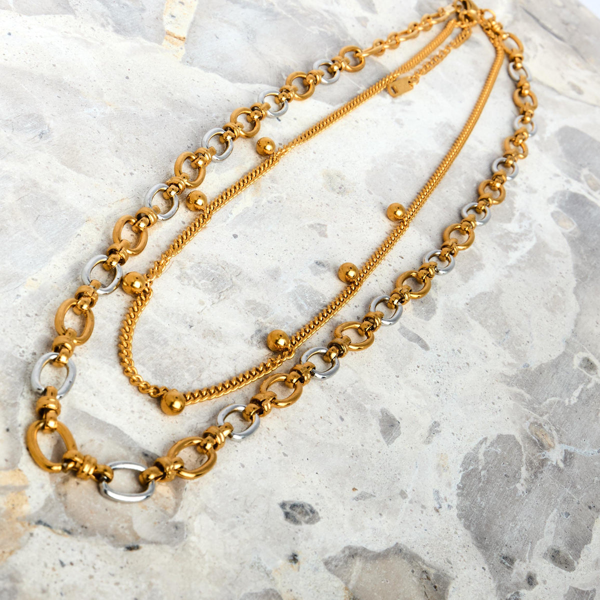 18K Gold Plated Irregular Link Chain Necklace | Waterproof Stainless Steel