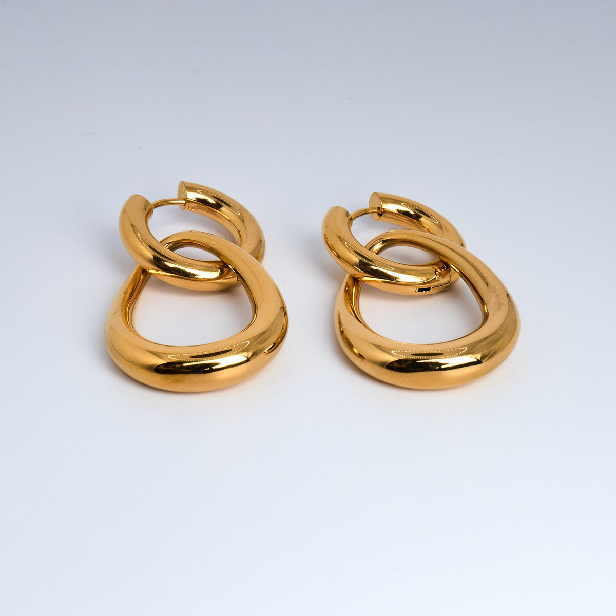 18K Gold Plated Hoop Earrings | Hypoallergenic Stainless Steel, Irregular Hoops
