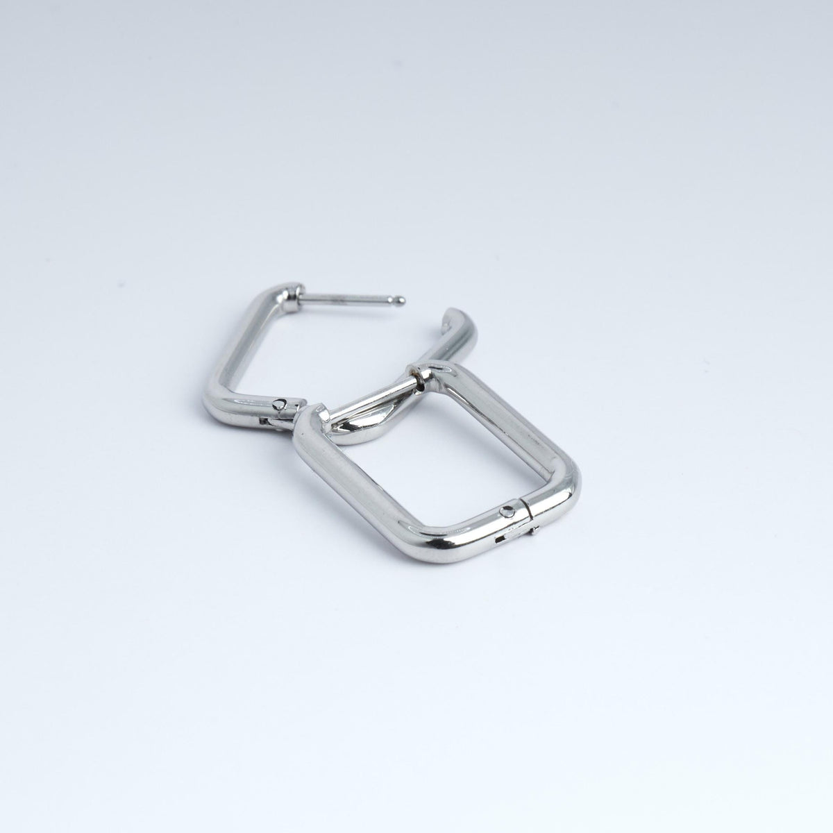 Silver Geometric Hoop Earrings | Stainless Steel Huggies