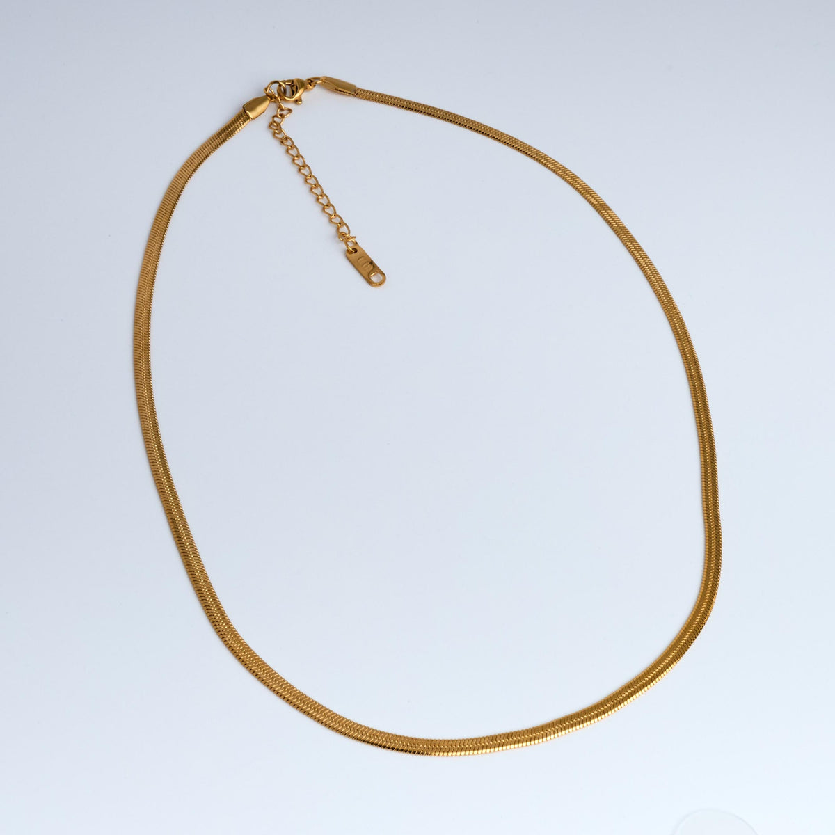 18K Gold Plated Snake Chain Necklace | Hypoallergenic Herringbone Stainless Steel