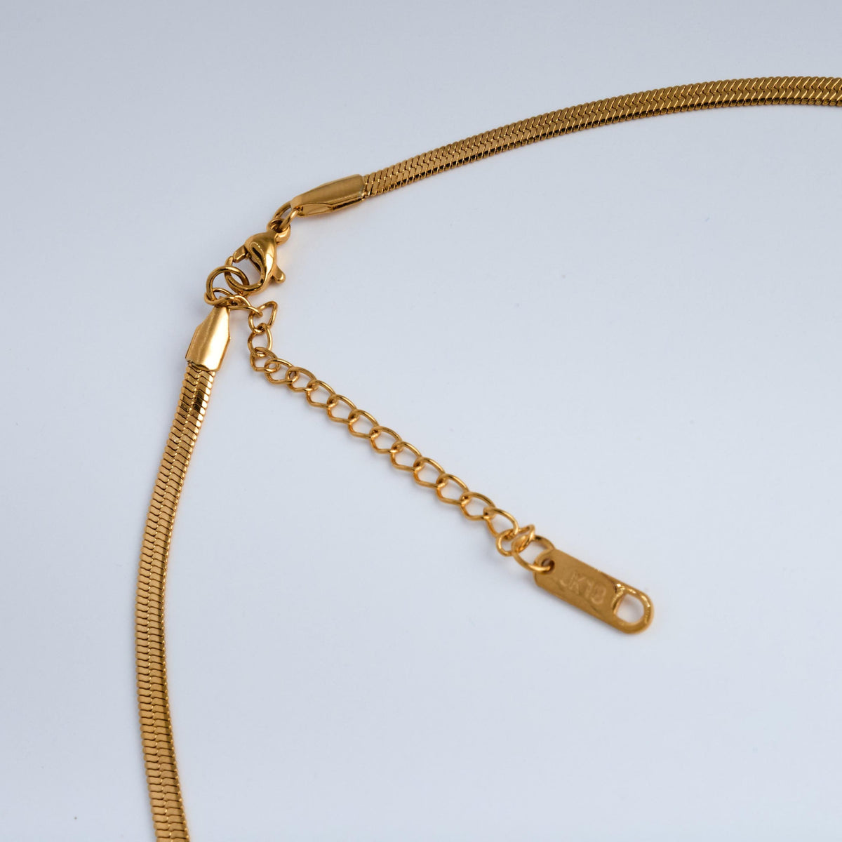 18K Gold Plated Snake Chain Necklace | Hypoallergenic Herringbone Stainless Steel