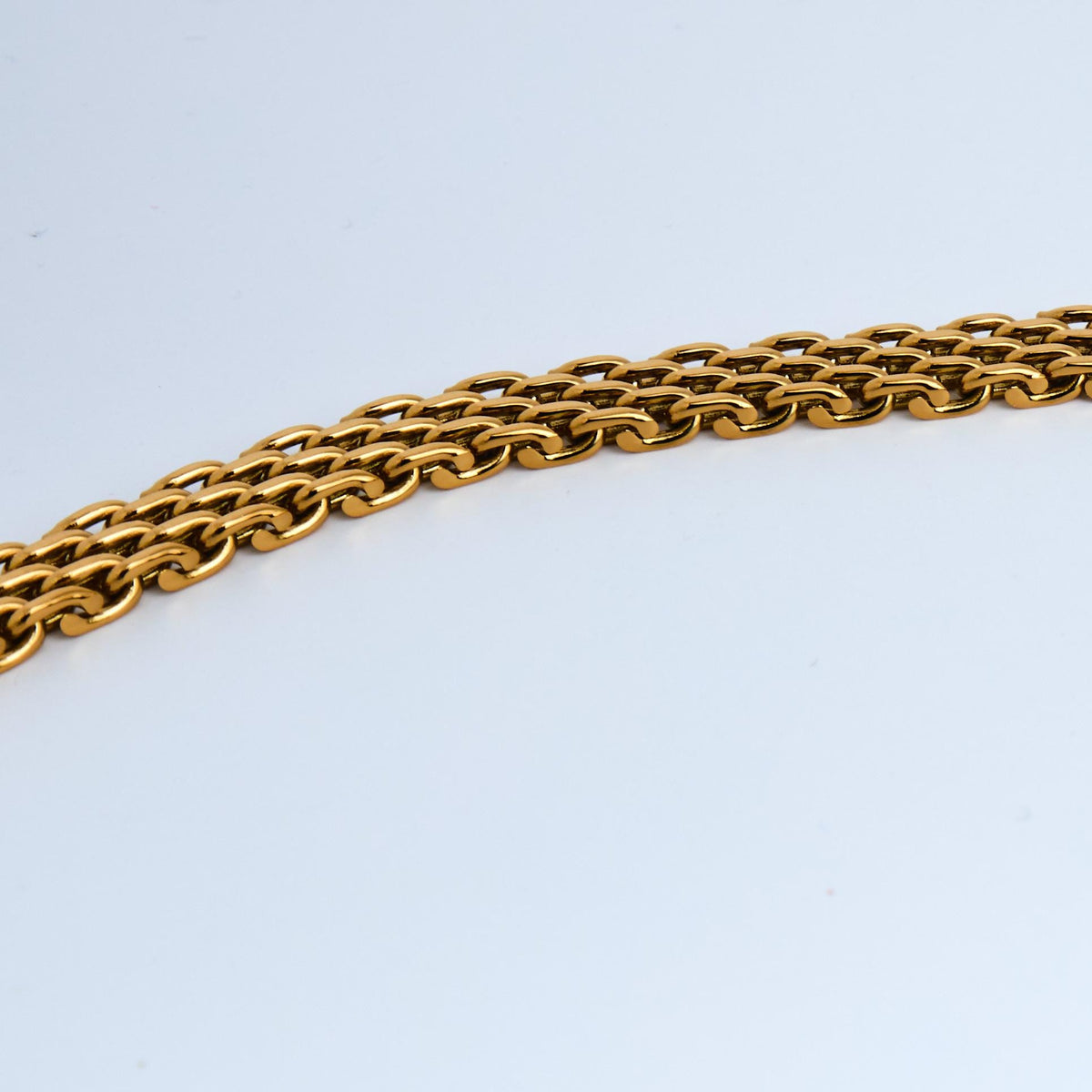 18K Gold Basket Weave Chain Necklace | Waterproof Stainless Steel