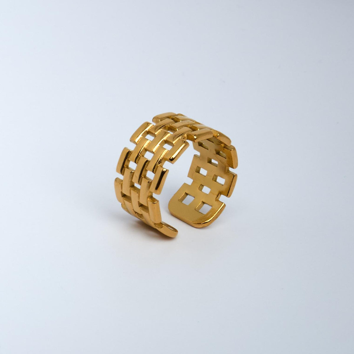 18K Gold Plated Adjustable Watch Strap Ring | Stainless Steel