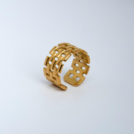 18K Gold Plated Adjustable Watch Strap Ring | Stainless Steel