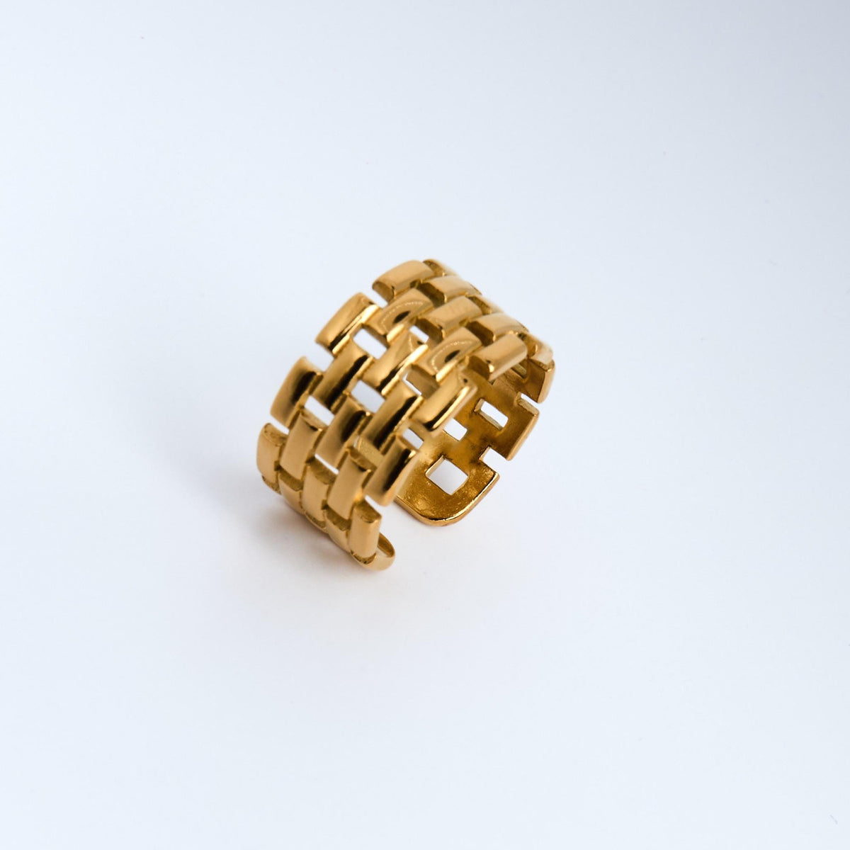 18K Gold Plated Adjustable Watch Strap Ring | Stainless Steel