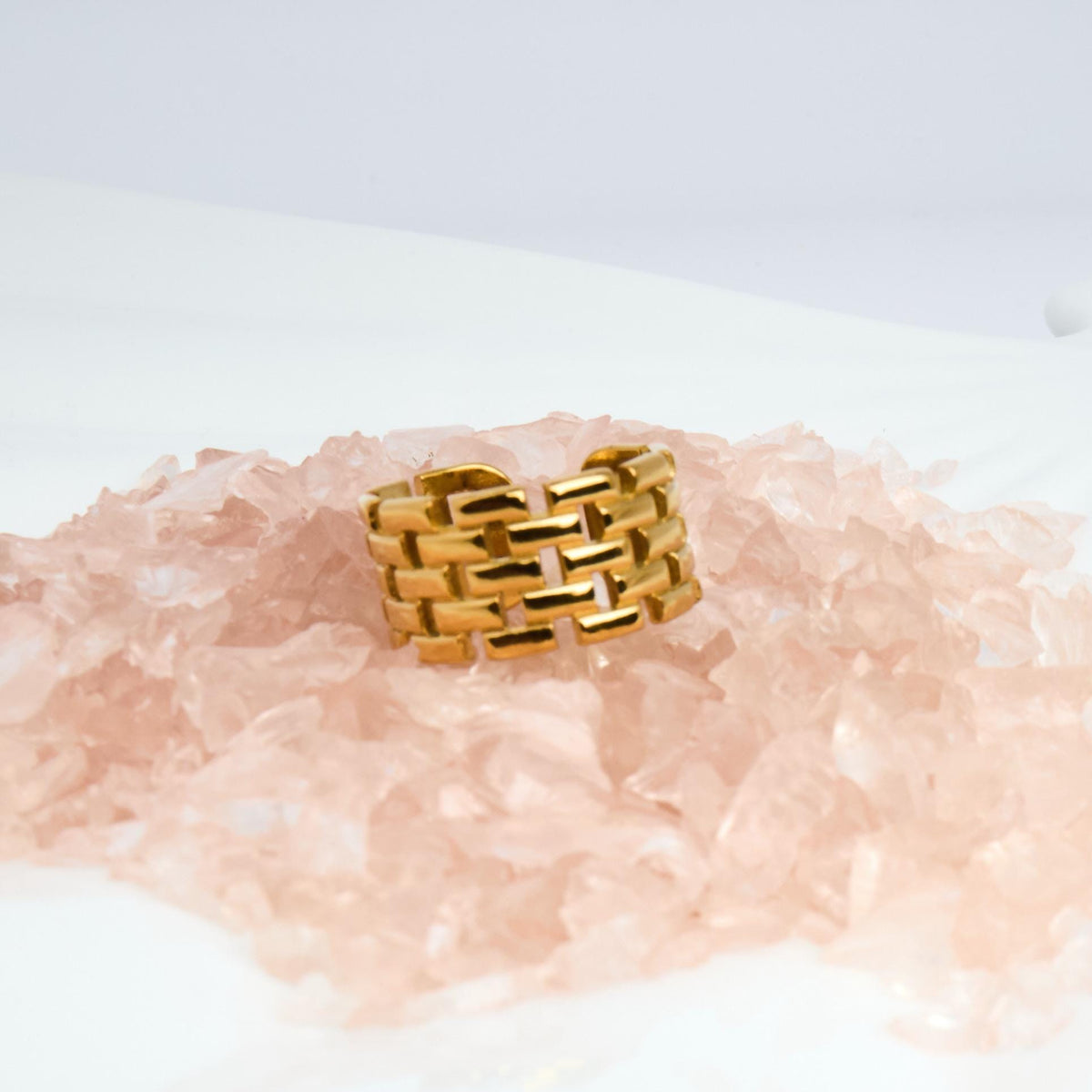 18K Gold Plated Adjustable Watch Strap Ring | Stainless Steel