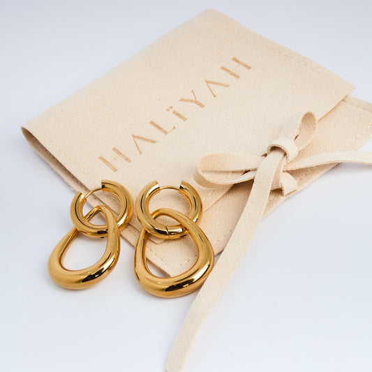 18K Gold Plated Hoop Earrings | Hypoallergenic Stainless Steel, Irregular Hoops