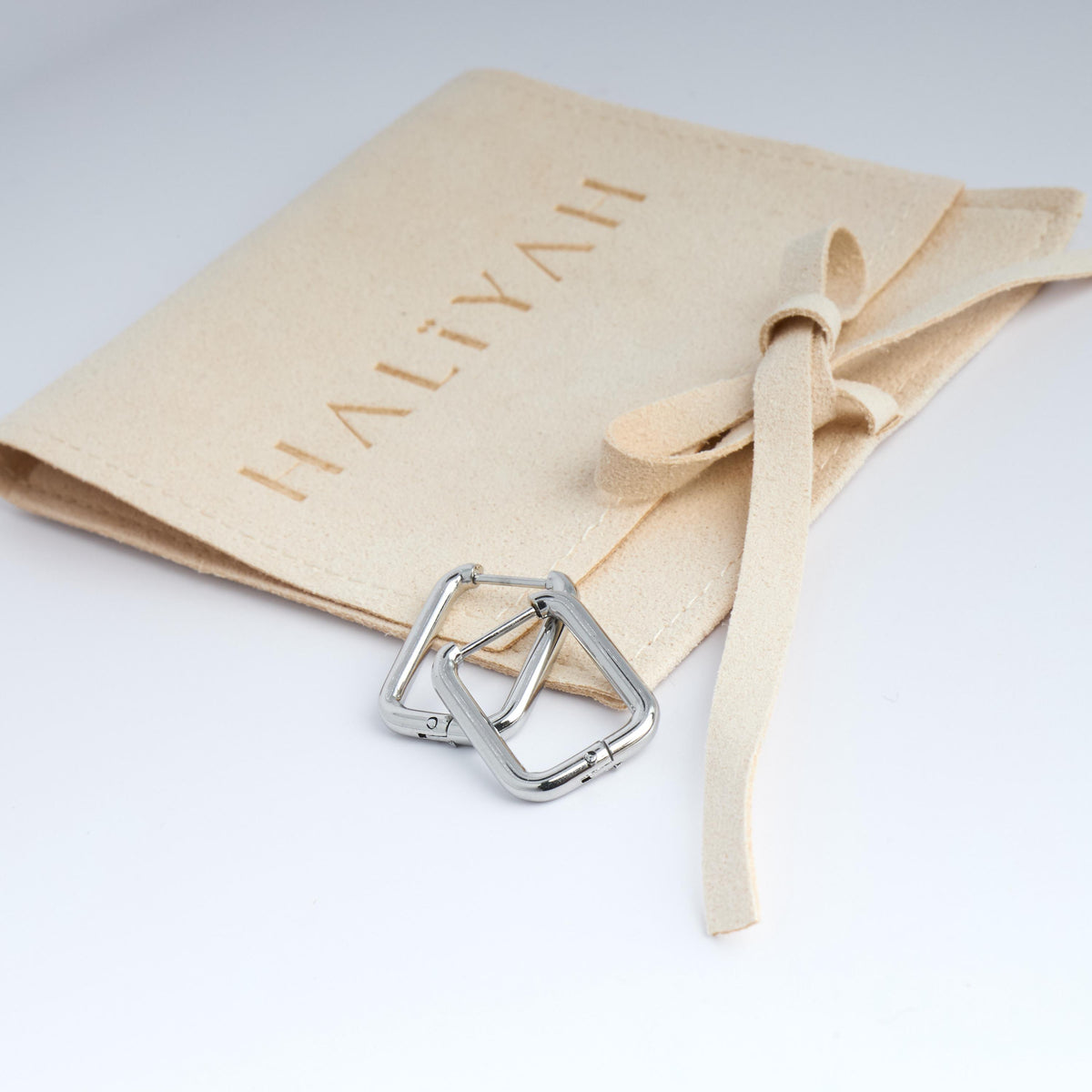 Silver Geometric Hoop Earrings | Stainless Steel Huggies