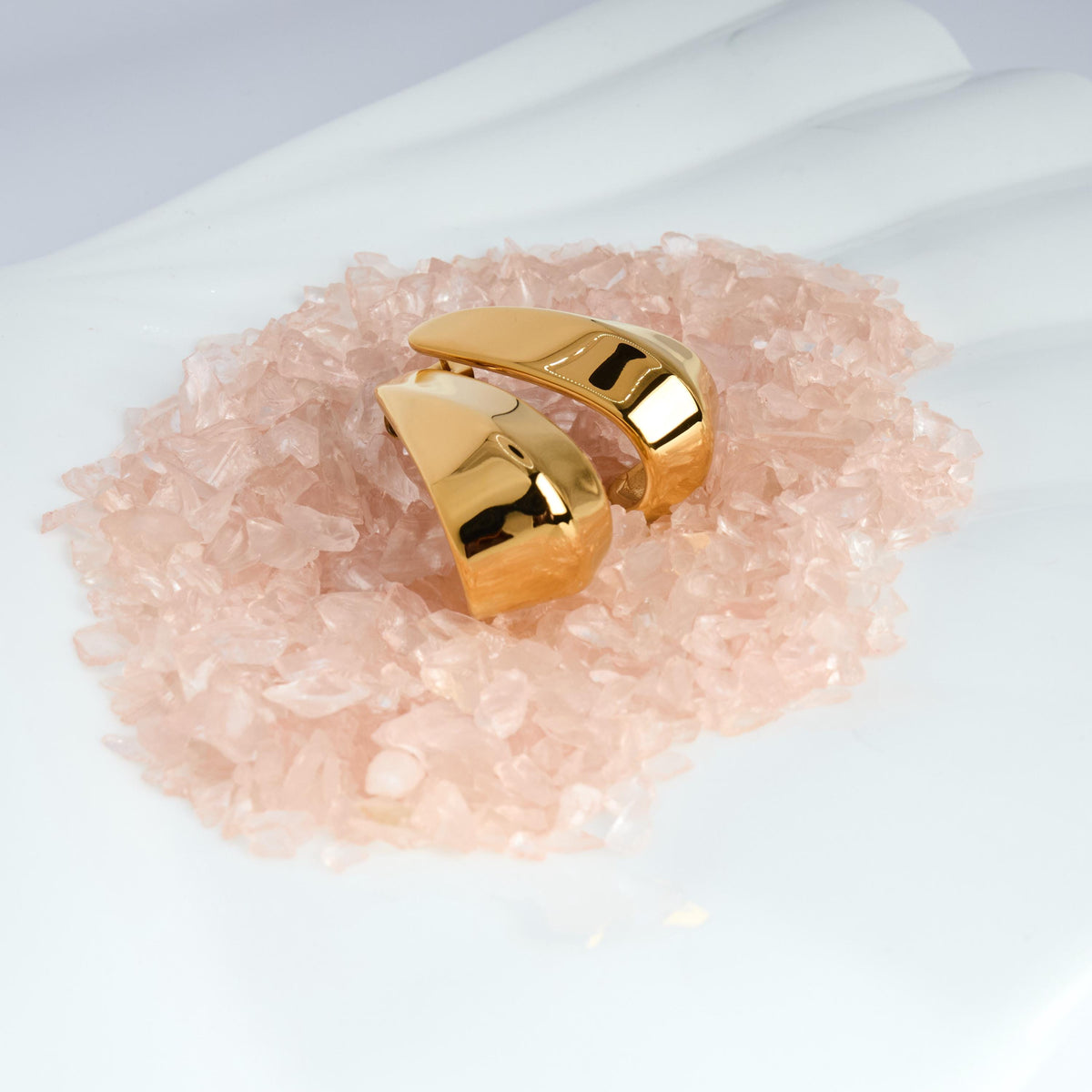18K Gold Plated Geometric Hook Earrings | Hypoallergenic Steel