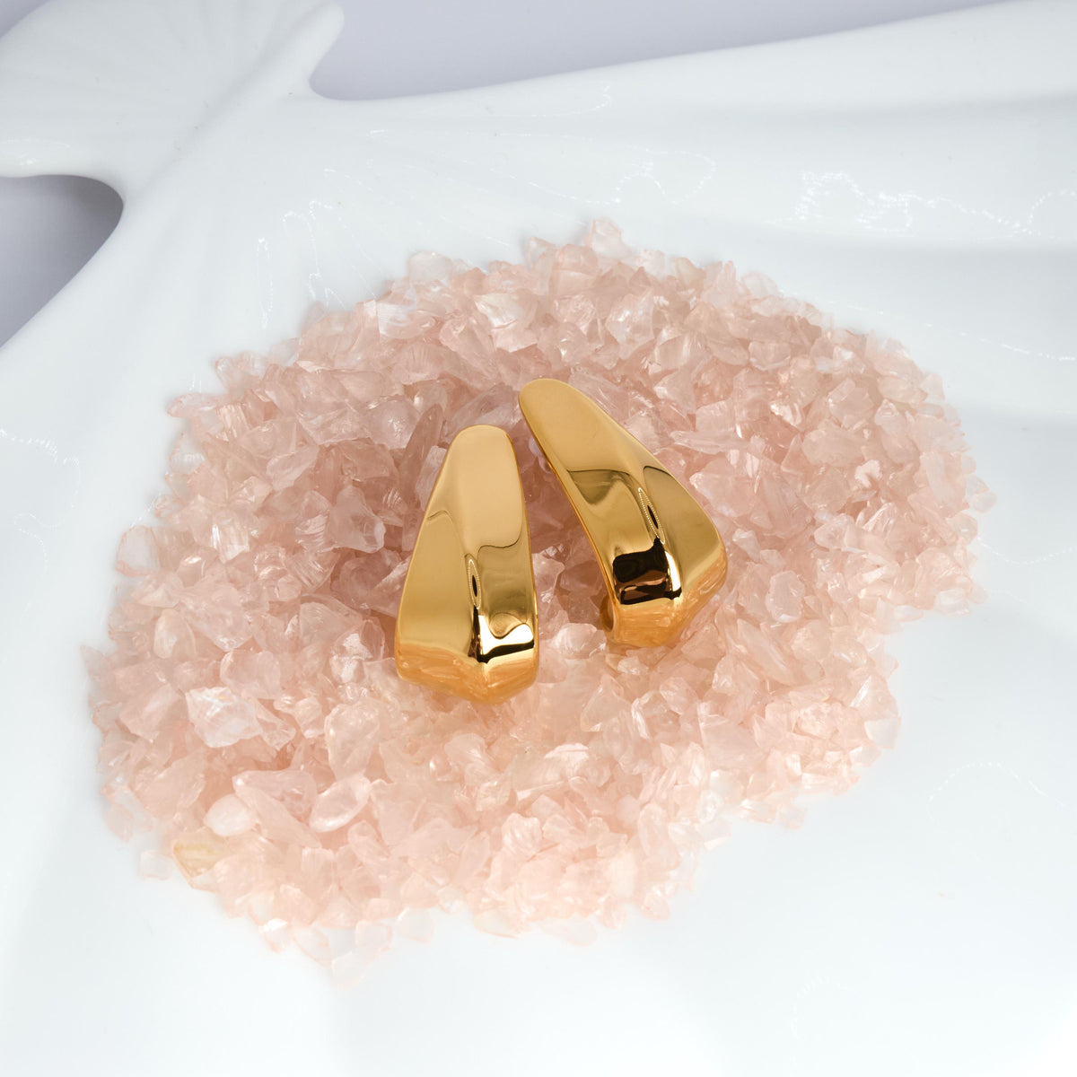 18K Gold Plated Geometric Hook Earrings | Hypoallergenic Steel