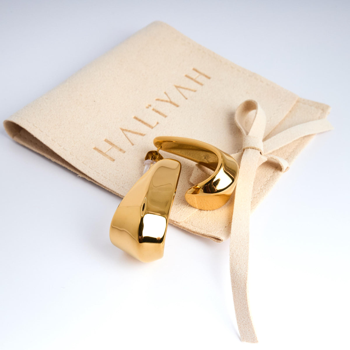 18K Gold Plated Geometric Hook Earrings | Hypoallergenic Steel